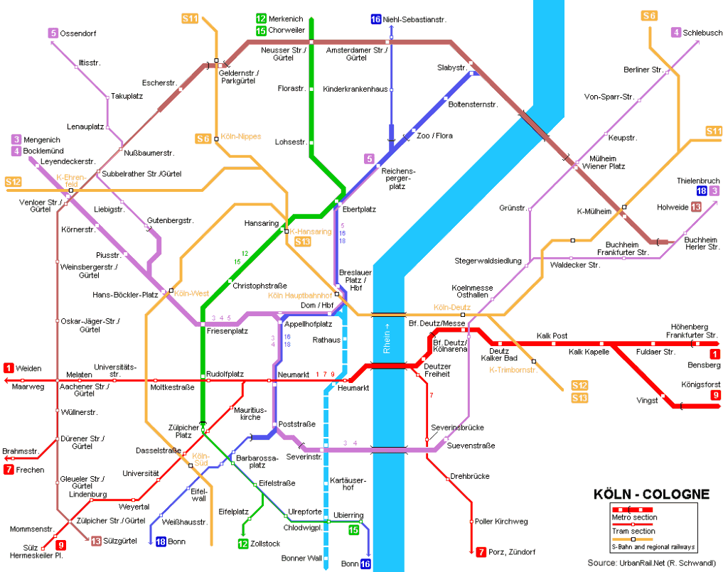 Mapa de metro Colonia