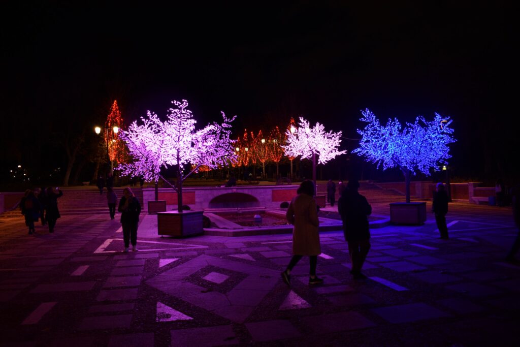 Luces de Navidad en Madrid Parque el Retiro